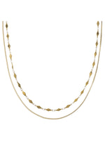 Box Chain Layered Necklace 17" + 3" Extender