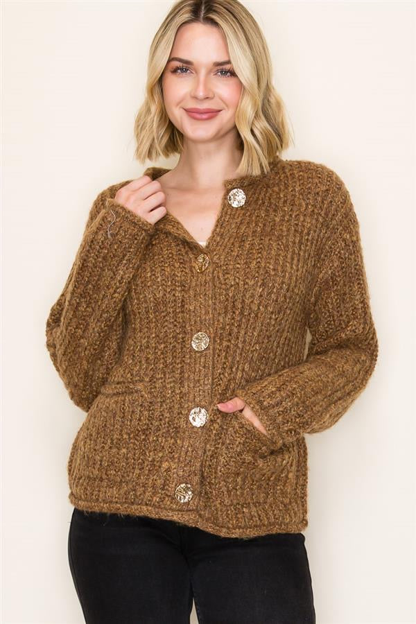 Quinn Chunky Cardigan Copper