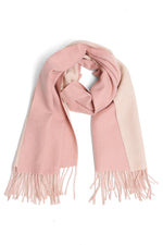 Two-Tone Fringe Scarf Blush