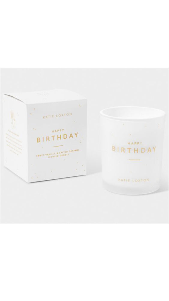 Sentiment Candle - Happy Birthday (Sweet Vanilla & Salted Caramel) 5.6oz