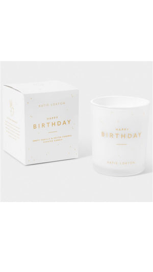 
            
                Load image into Gallery viewer, Sentiment Candle - Happy Birthday (Sweet Vanilla &amp;amp; Salted Caramel) 5.6oz
            
        
