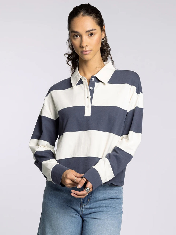 Delta Top Navy/Ivory Stripe