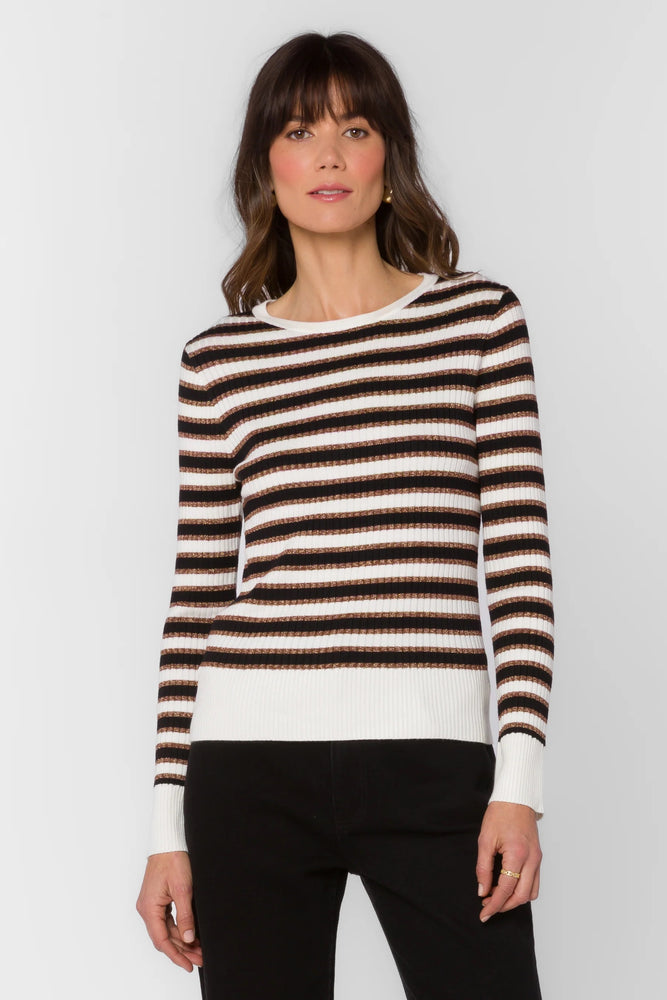 Janiyah Gold Stripe Top Clove