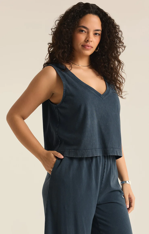 Sloane V-Neck Top Midnight