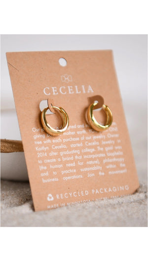Cecelia Small Basic Gold Hoops