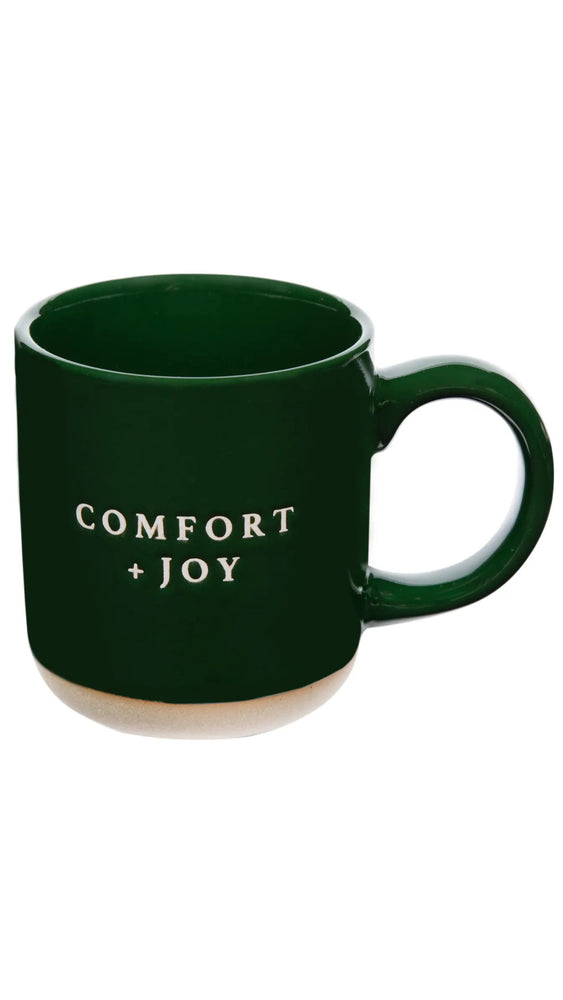 Green Stoneware Mug 14oz - Comfort + Joy