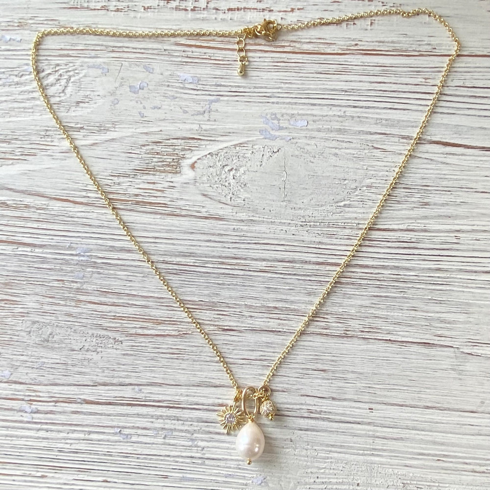Baroque Freshwater Pearl Charm Necklace