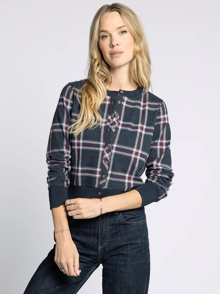 Monica Cardigan Black/Red Plaid