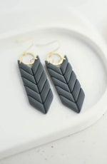 Clay Earrings Fletching Dangles - Shadow