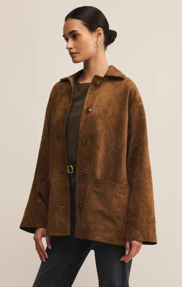 Decker Suede Chore Jacket Coconut