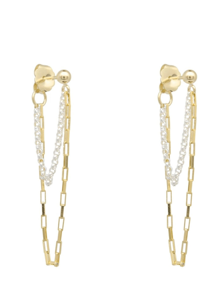 Agapantha Annie Chain Studs 14k Gold Fill Sterling Silver Mix