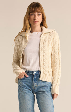 Hemingway Cable Cardigan Sea Salt