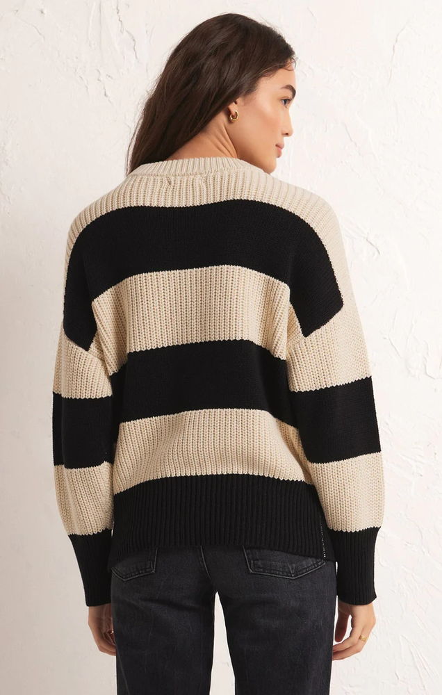 Fresca Stripe Sweater Black