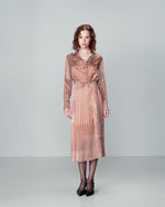 Nice Satin Stripe Dress Chocolate-Mapel Boutique