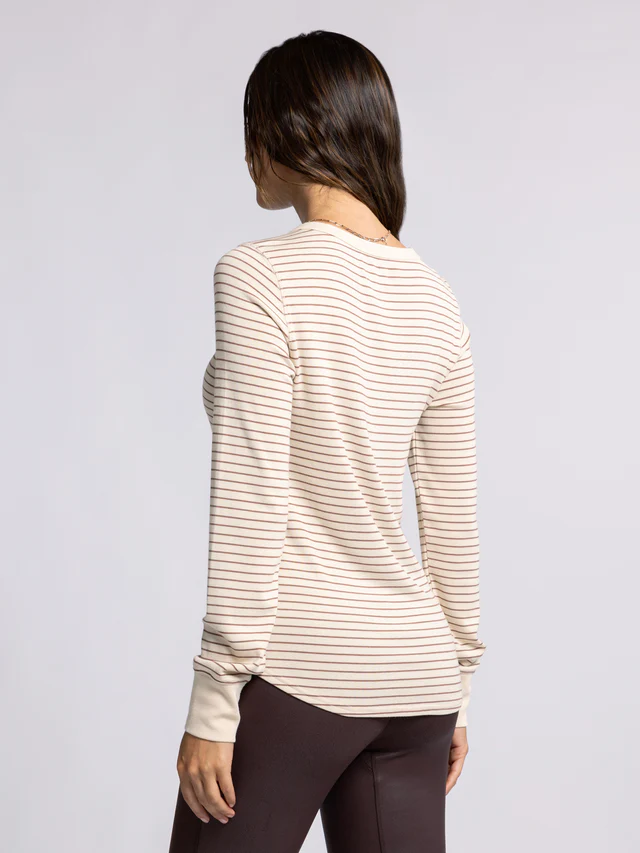 Stacy Top White Swan Clove Stripe