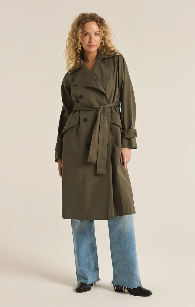 Dorian Trench Coat Grape Leaf