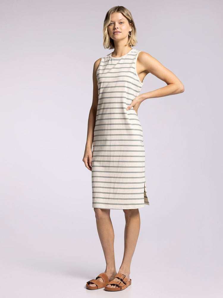 Kendari Dress Ivory/Grey Stripe