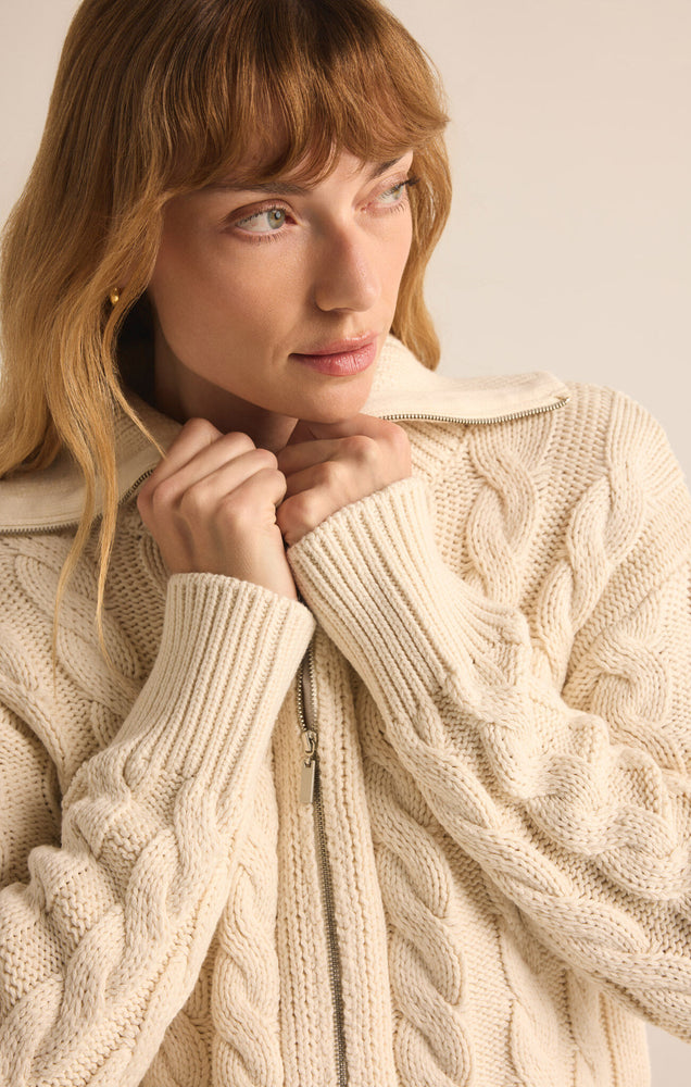 Hemingway Cable Cardigan Sea Salt