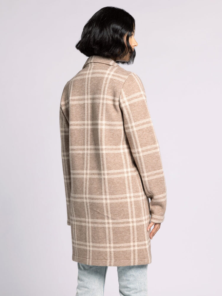 Kenzie Coat Beige/Ivory Plaid