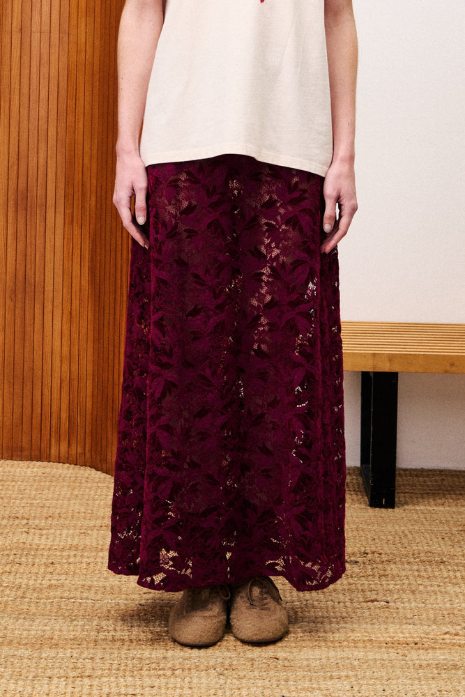 Hebert Lace Skirt Bordeaux
