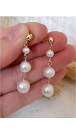 Cascading Pearls Earrings Sterling Silver
