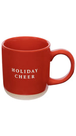 Red Stoneware Mug 14oz - Holiday Cheer