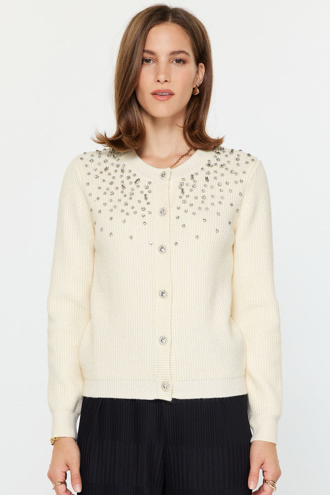 Elizabeth Embellished Cardigan Ivory