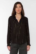 Kenzie Top Black Lurex Stripe