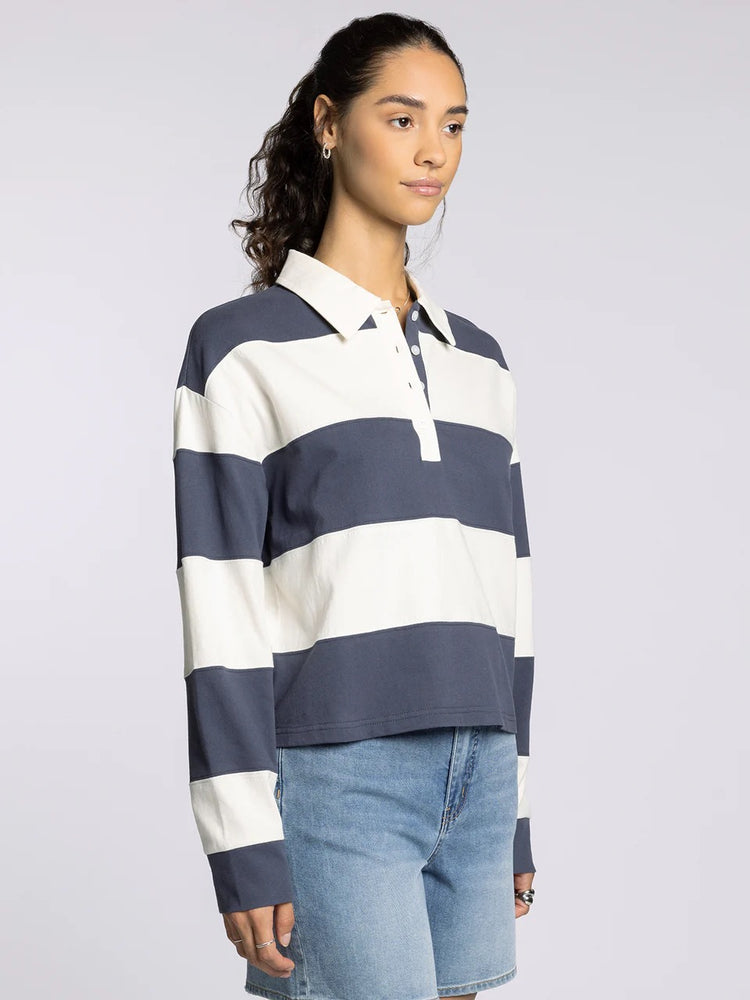 Delta Top Navy/Ivory Stripe
