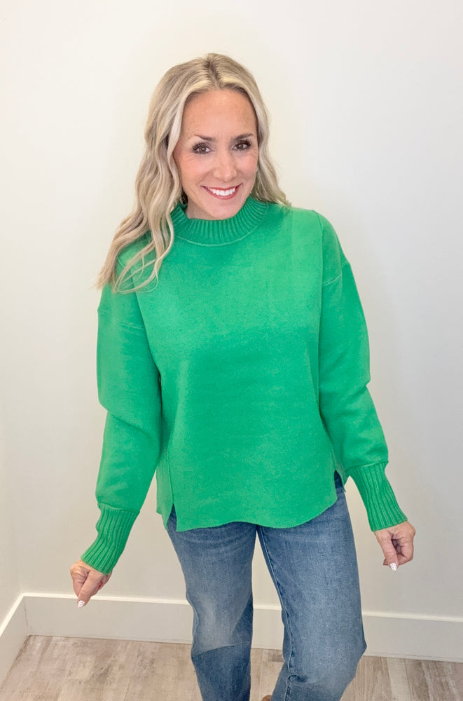 Nellie Mock Neck Sweater Green