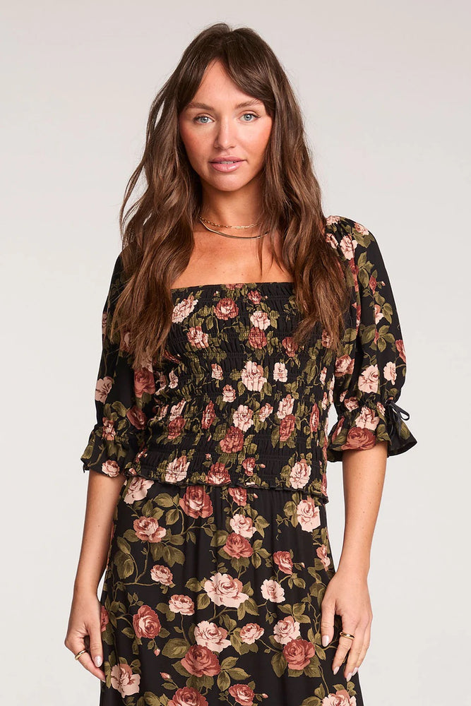 Eddith Top Black/Floral