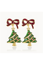 Vintage Inspired Christmas Earrings - Tree