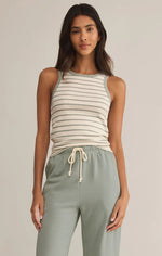 Hadley Striped Tank Sage Green