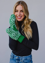 Snowflake Mittens - Green