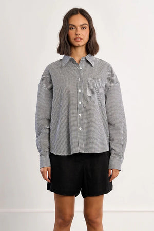 black and white gingham dress shirt Black Gingham Long Sleeve Icon Shirt