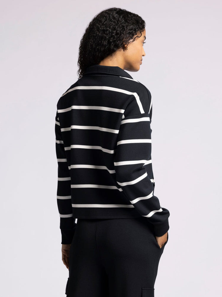 Keely Top Black White Stripe