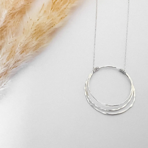 Contiguous Circle Necklace Sterling Silver