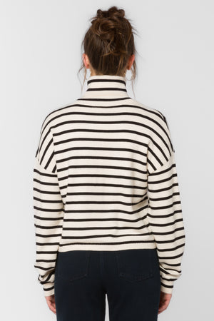 Kipp Turtleneck Black/Off White Stripe