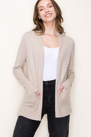 
            
                Load image into Gallery viewer, Open Front Everyday Cardigan Taupe
            
        