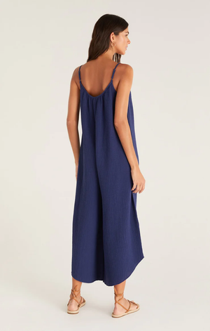 
            
                Load image into Gallery viewer, The Flared Gauze Jumpsuit Indigo Dream
            
        