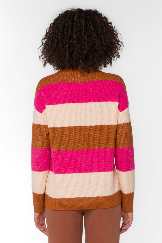 
            
                Load image into Gallery viewer, Cornell Stripe Sweater Clayberry
            
        