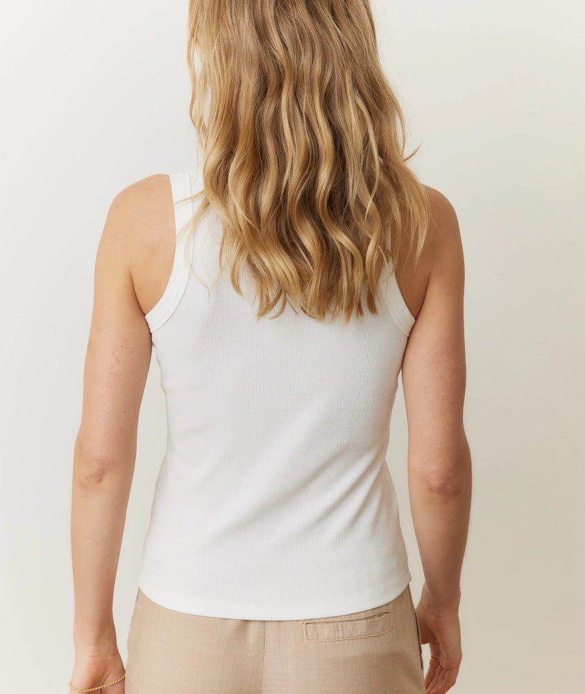 Lexi Rib Sun-In Tank White