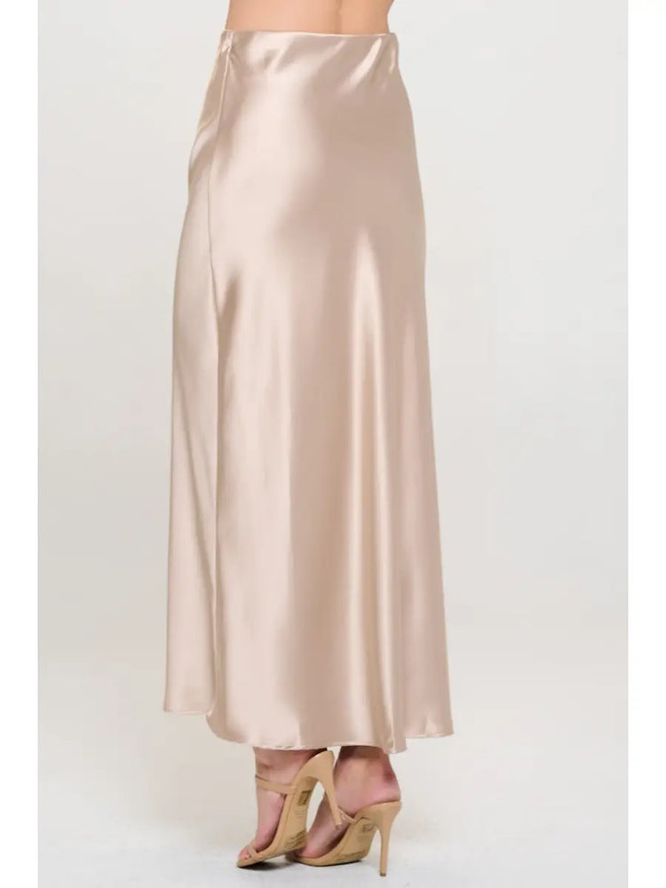 Eloise Satin Skirt Champagne