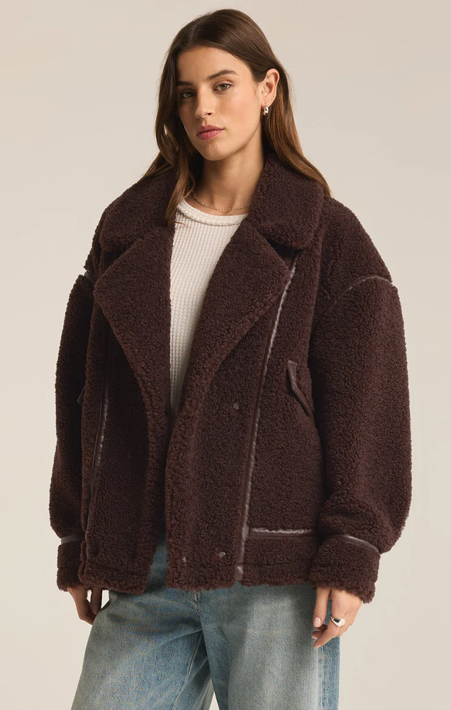 Ari Sherpa Coat Dark Chocolate