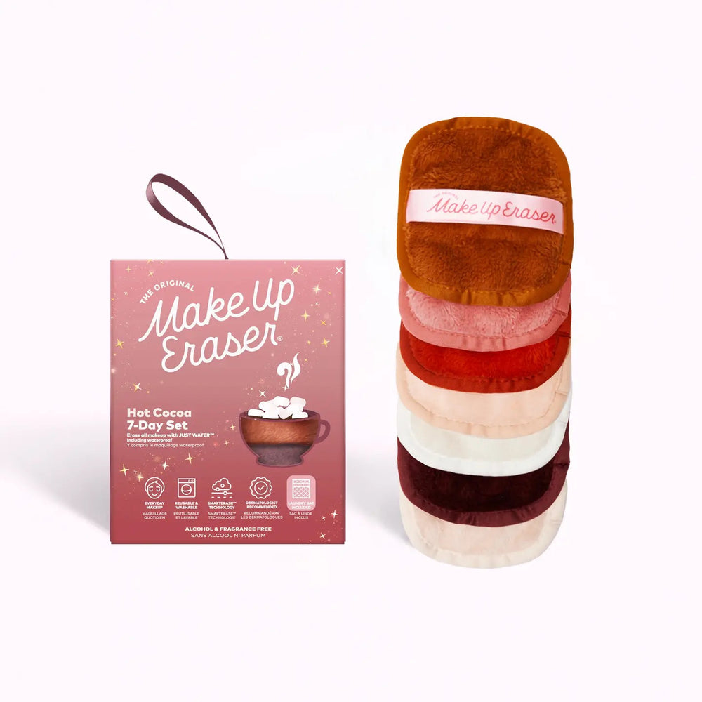 Hot Cocoa 7-Day MakeUp Eraser Set & Laundry Bag