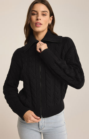 Hemingway Cable Cardigan Black