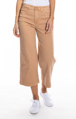 High Rise Wide Leg Cropped Pant Toast