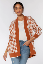 Winona Houndstooth Cardigan Toffee