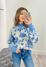 Cressida Floral Sweater Blue