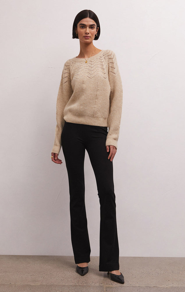 
            
                Load image into Gallery viewer, Sabine Pointelle Sweater Light Oatmeal Heather
            
        